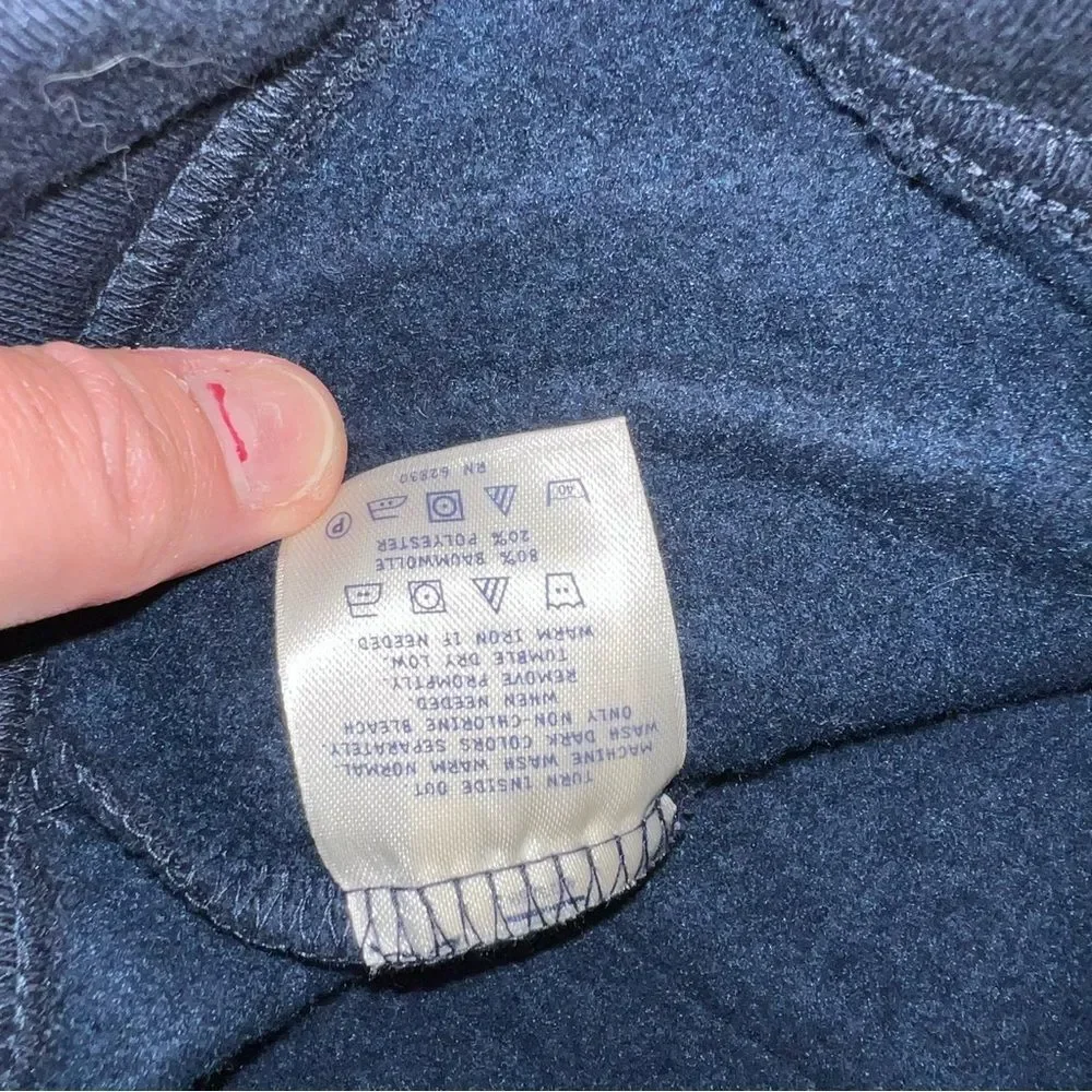 Navy Button-Up Jacket lands end - Picture 8 of 8